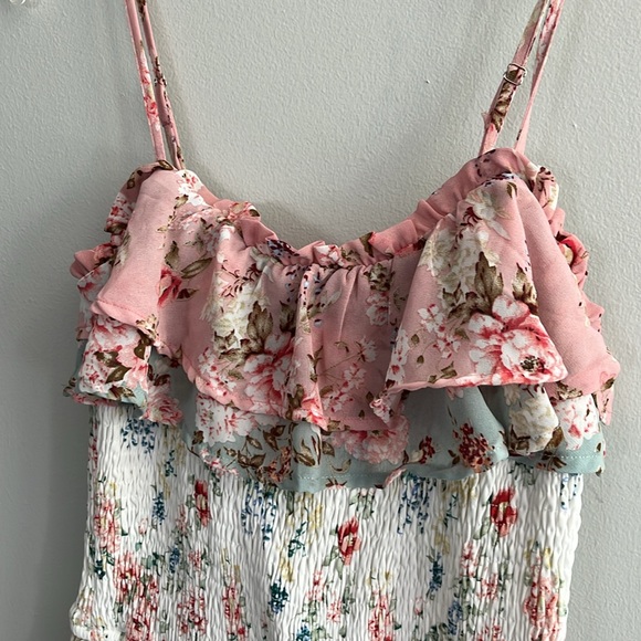 Storia romantic floral tiered ruffle mini dress - Picture 2 of 8